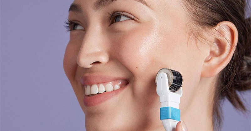 A step-by-step guide to using a face roller.
