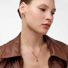 Lock & Luna charm with Emerald cut Moissanite - Gold Vermeil