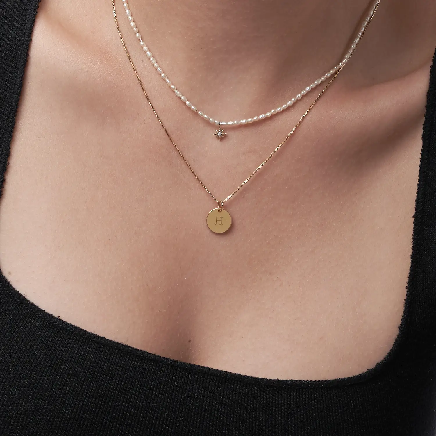 The Willow Disc Initial Necklace