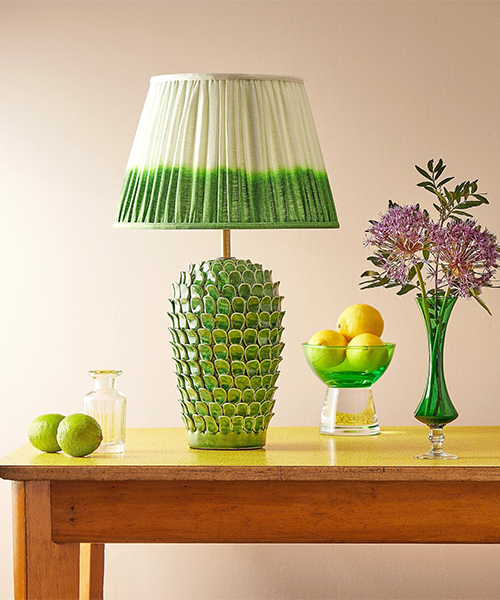 Stucco Table Lamp in Emerald