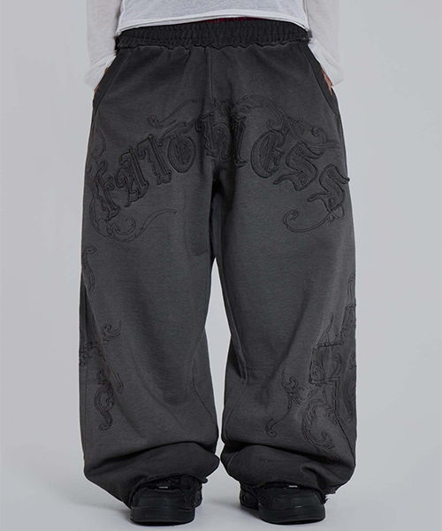 3) Faithless Applique Monster Joggers