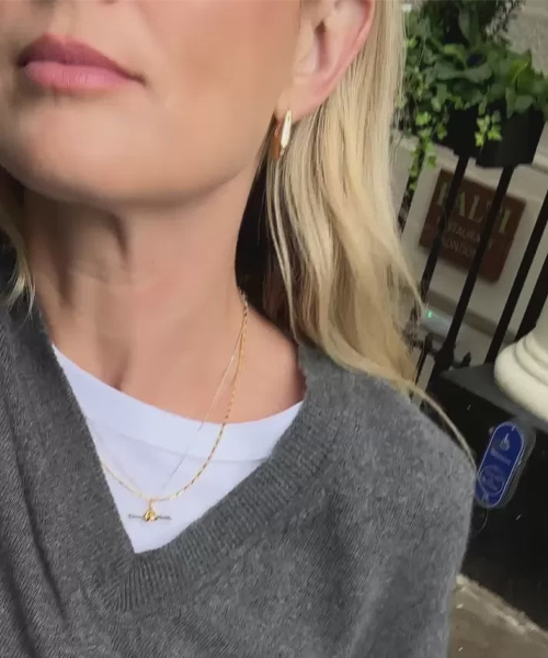 1) Lucy Williams T-Bar Knot Pendant Necklace